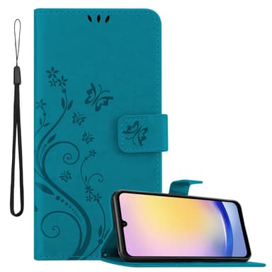 Samsung Galaxy A26 lommebokdeksel Blomster (Blå)