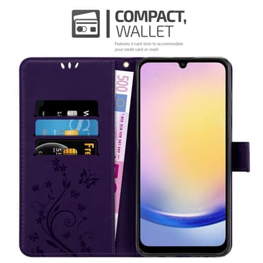 Samsung Galaxy A26 lommebokdeksel Blomster (Lilla)
