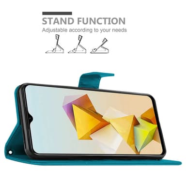 ZTE Blade A73 5G lommebokdeksel Blomster (Blå)