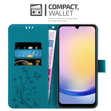 Samsung Galaxy A26 lommebokdeksel Blomster (Blå)