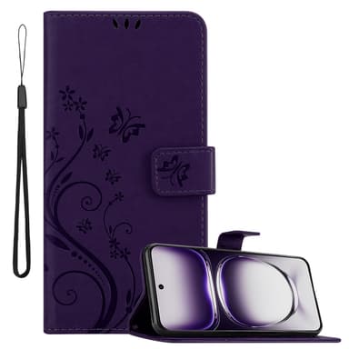 Oppo Reno 12 lommebokdeksel Blomster (Lilla)