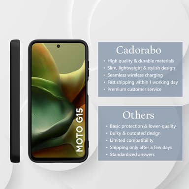 Motorola Moto G15 deksel case cover (svart)