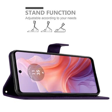 Motorola Moto E14 lommebokdeksel Blomster (Lilla)