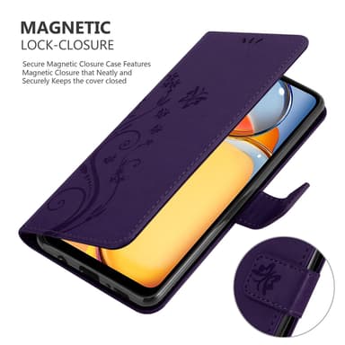 Xiaomi Redmi 13C lommebokdeksel Blomster (Lilla)