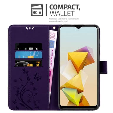 ZTE Blade A73 5G lommebokdeksel Blomster (Lilla)