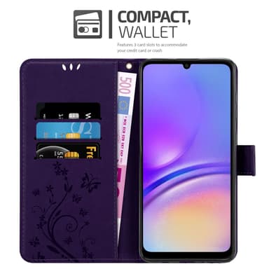 Samsung Galaxy A06 lommebokdeksel Blomster (Lilla)