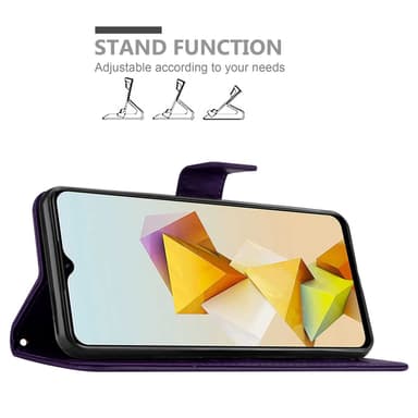 ZTE Blade A73 5G lommebokdeksel Blomster (Lilla)