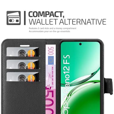 Oppo Reno 12 FS Deksel Etui Case (Svart)