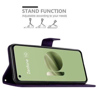 Asus Zenfone 10 lommebokdeksel Blomster (Lilla)