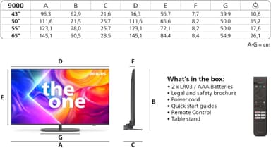 Philips 55” The One PUS9000 4K QLED Smart-TV (2025)