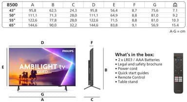 Philips 55” PUS8500 4K QLED Smart-TV (2025)