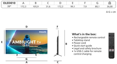 Philips 77” OLED810 4K OLED Smart-TV (2025)