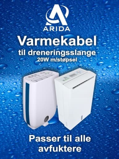 Arida Varmekabel for slange - 2 meter - 20 Watt