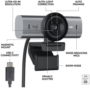 Logitech MX Brio webkamera (grafitt)