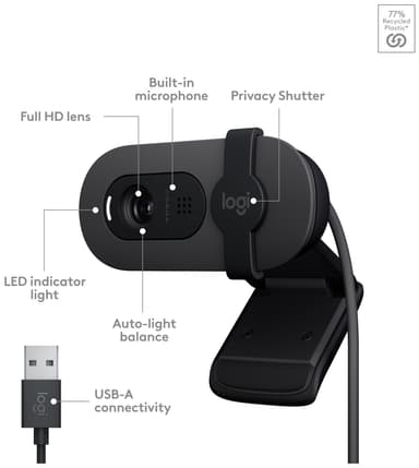 Logitech Brio 100 FullHD webkamera (Graphite)