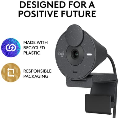 Logitech Brio 300 webkamera (sort)
