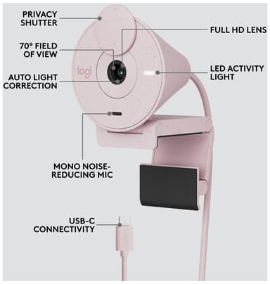 Logitech Brio 300 webkamera (rosa)