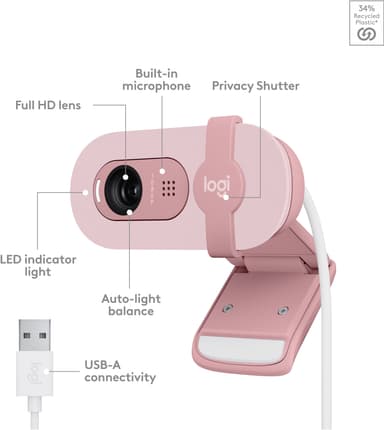 Logitech Brio 100 FullHD webkamera (Rose)
