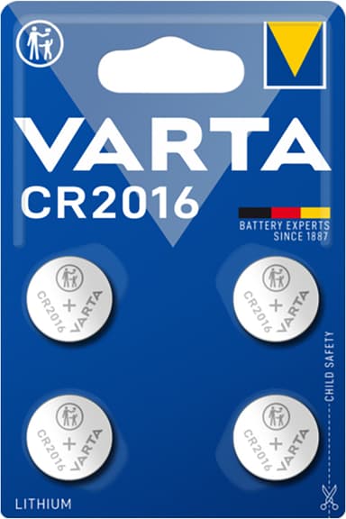 Varta CR 2016 batteri (4-pakning)