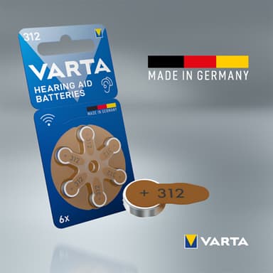 Varta 312 batteri for høreapparat 7042216 (6-pakning)