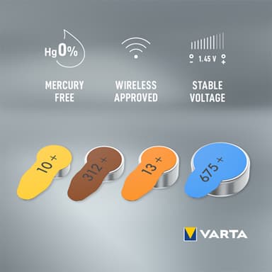 Varta 10 batteri for høreapparat 7042214 (6-pakning)