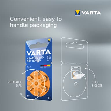 Varta 13 batteri for høreapparat 7042215 (6-pakning)