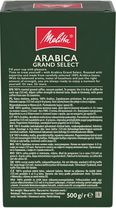 Melitta Arabica Grand Select ground coffee 431 (500 g)