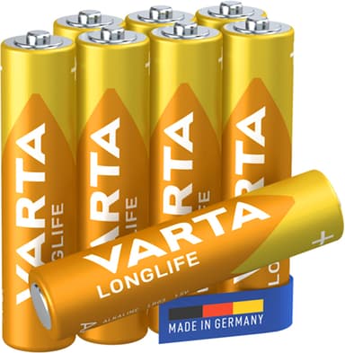 Varta Longlife AAA batteri (8-pakk)
