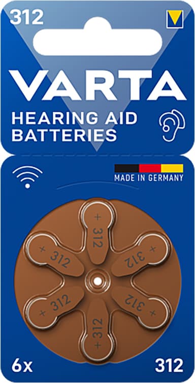 Varta 312 batteri for høreapparat 7042216 (6-pakning)