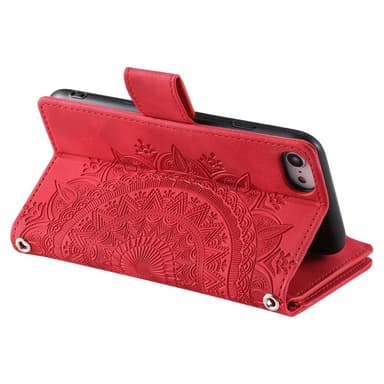 For iPhone 16e  Lommebok Deksel Shell Mandala Blomstermønster