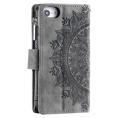 For iPhone 16e  Lommebok Deksel Shell Mandala Blomstermønster