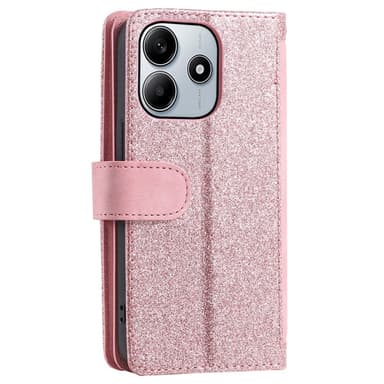 Til Xiaomi Redmi Note 14 4G Deksel med glidelås og 9 kortspor - RoseGold