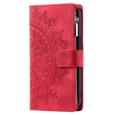 For iPhone 16e  Lommebok Deksel Shell Mandala Blomstermønster