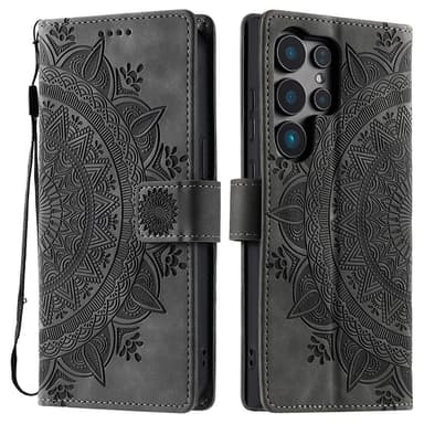 For Samsung Galaxy S25 Ultra Lommebok Deksel Shell Mandala Blomstermønster