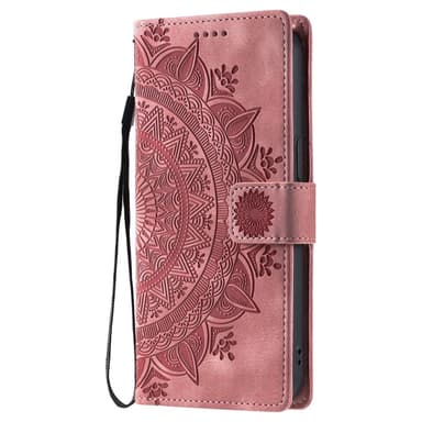 For Samsung Galaxy S25 Ultra Lommebok Deksel Shell Mandala Blomstermønster