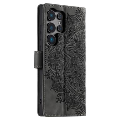For Samsung Galaxy S25 Ultra Lommebok Deksel Shell Mandala Blomstermønster