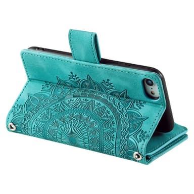 For iPhone 16e  Lommebok Deksel Shell Mandala Blomstermønster