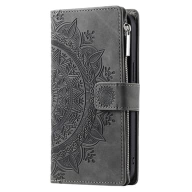 For iPhone 16e  Lommebok Deksel Shell Mandala Blomstermønster