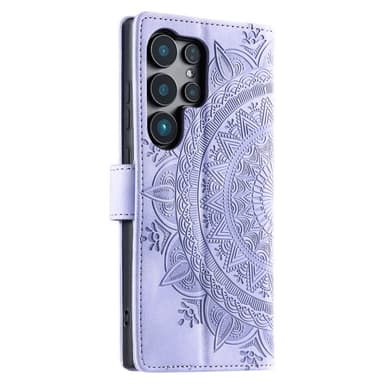 For Samsung Galaxy S25 Ultra Lommebok Deksel Shell Mandala Blomstermønster