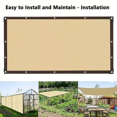 3 x 3 m Solbeskyttelsesnett For Balkong Hage UV-beskyttelse Skyggeskjerm med 5 m tau