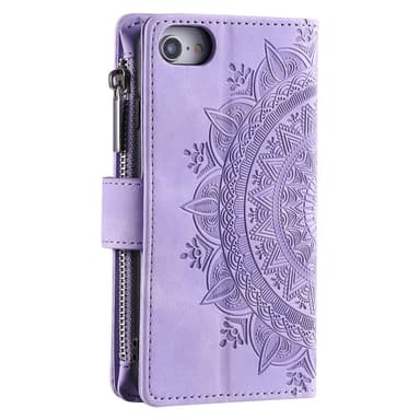 For iPhone 16e  Lommebok Deksel Shell Mandala Blomstermønster