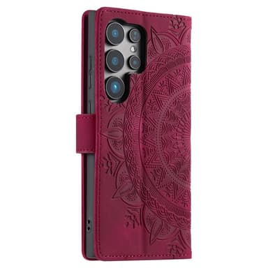 For Samsung Galaxy S25 Ultra Lommebok Deksel Shell Mandala Blomstermønster