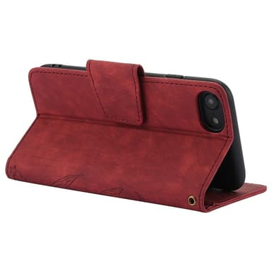 For iPhone 16e Etui Sommerfugl Blomst Ripebestandig Telefondeksel