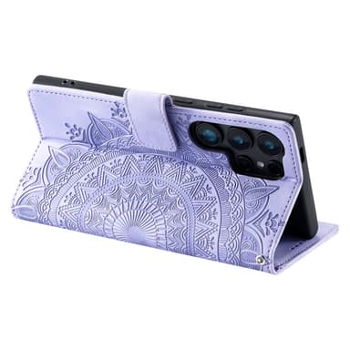 For Samsung Galaxy S25 Ultra Lommebok Deksel Shell Mandala Blomstermønster