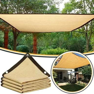 3 x 3 m Solbeskyttelsesnett For Balkong Hage UV-beskyttelse Skyggeskjerm med 5 m tau