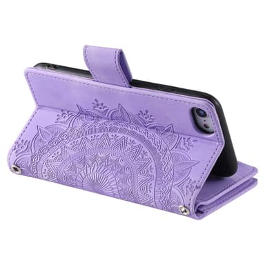 For iPhone 16e  Lommebok Deksel Shell Mandala Blomstermønster