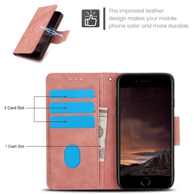 For iPhone 16e Etui Sommerfugl Blomst Ripebestandig Telefondeksel