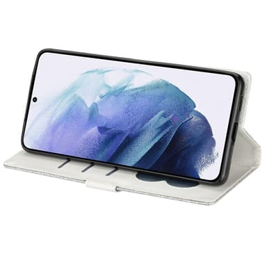 For Samsung Galaxy S25 Ultra Stående Glitterdeksel med Glidelåslomme - Sølv