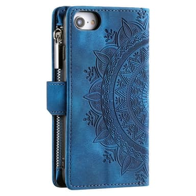 For iPhone 16e  Lommebok Deksel Shell Mandala Blomstermønster