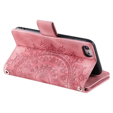 For iPhone 16e  Lommebok Deksel Shell Mandala Blomstermønster